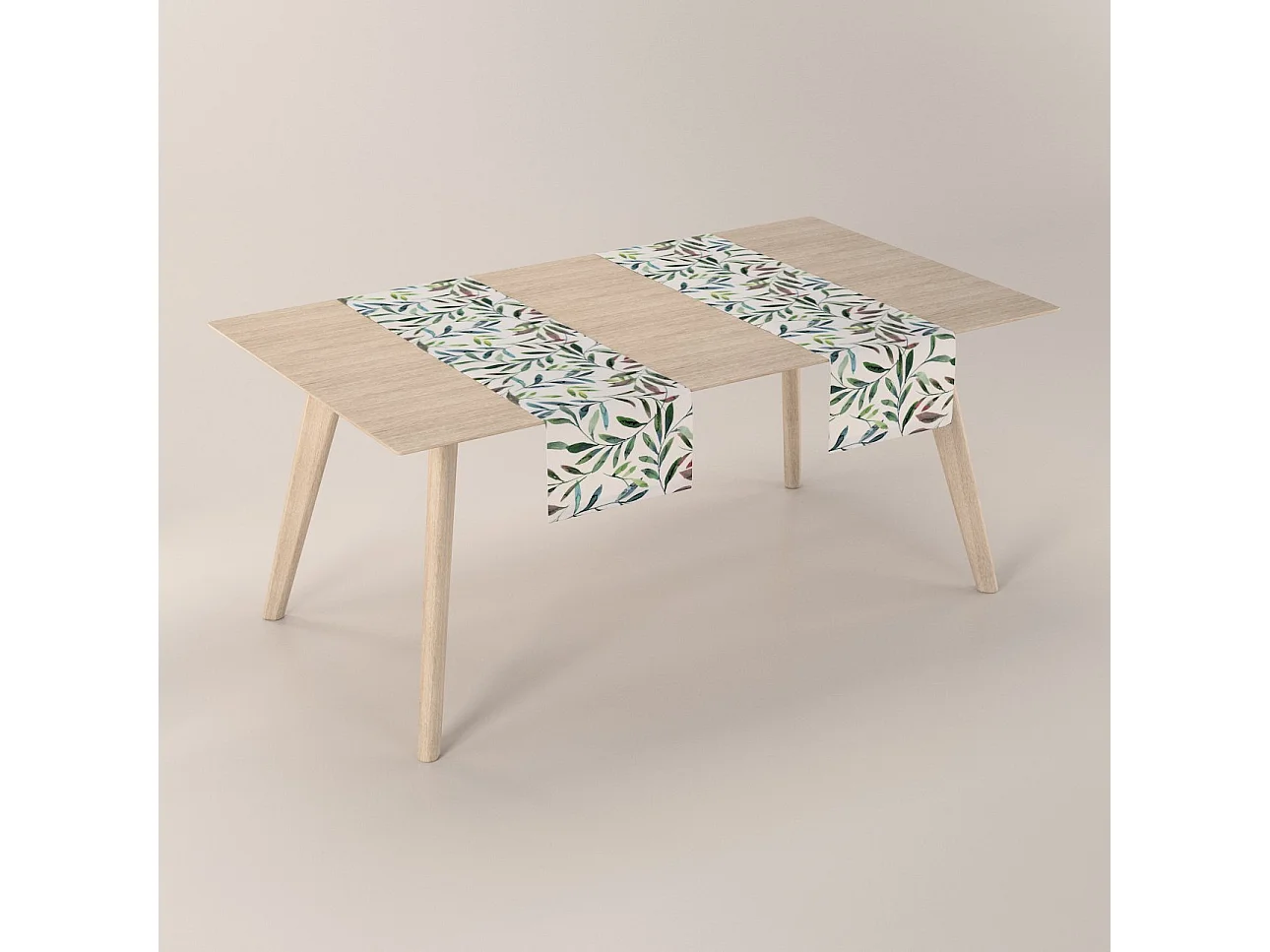 TISCHLÄUFER Eden, weiß und grün, 40x130 cm