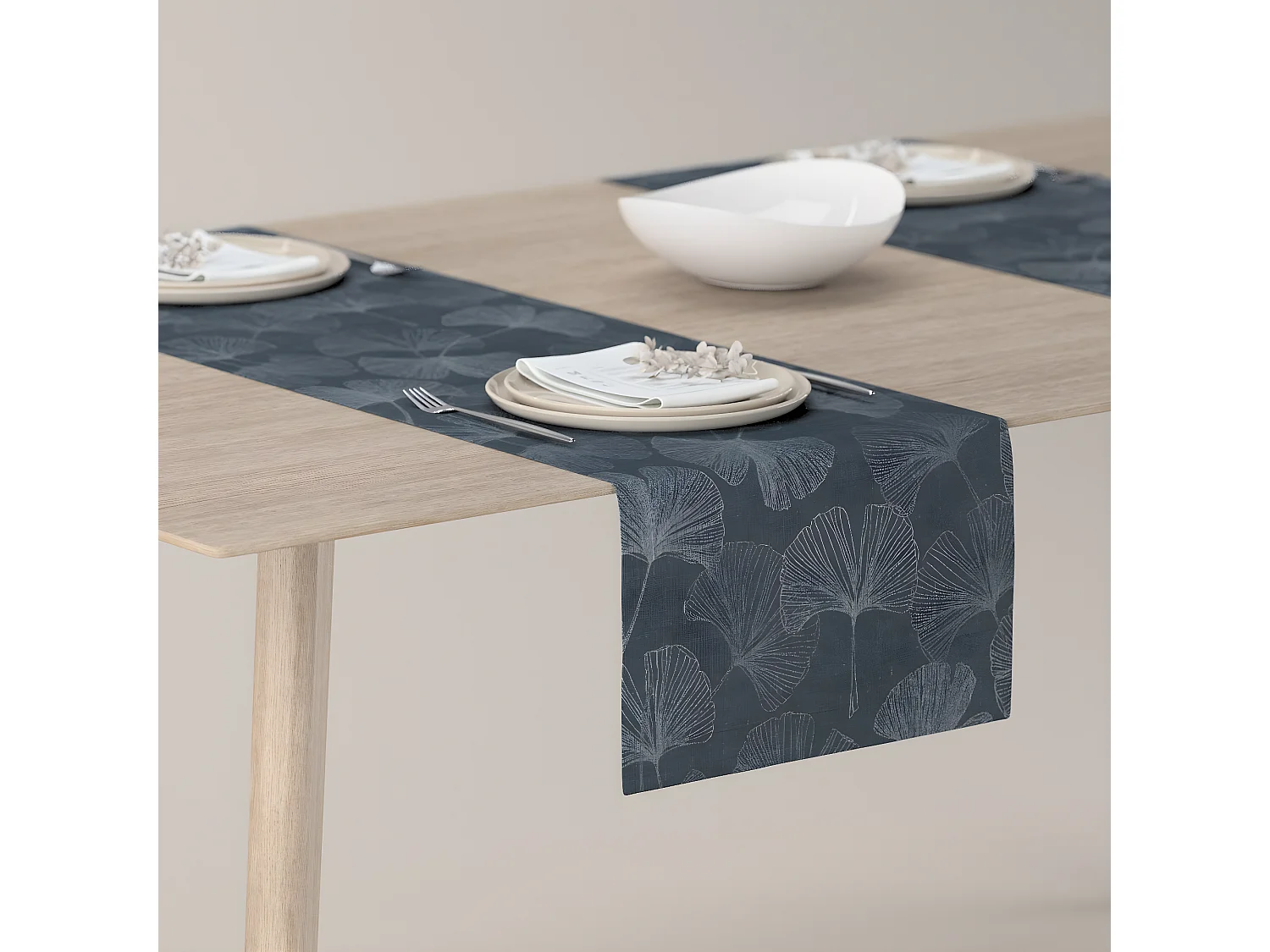 TISCHLÄUFER Venice, schwarz, 40x130 cm