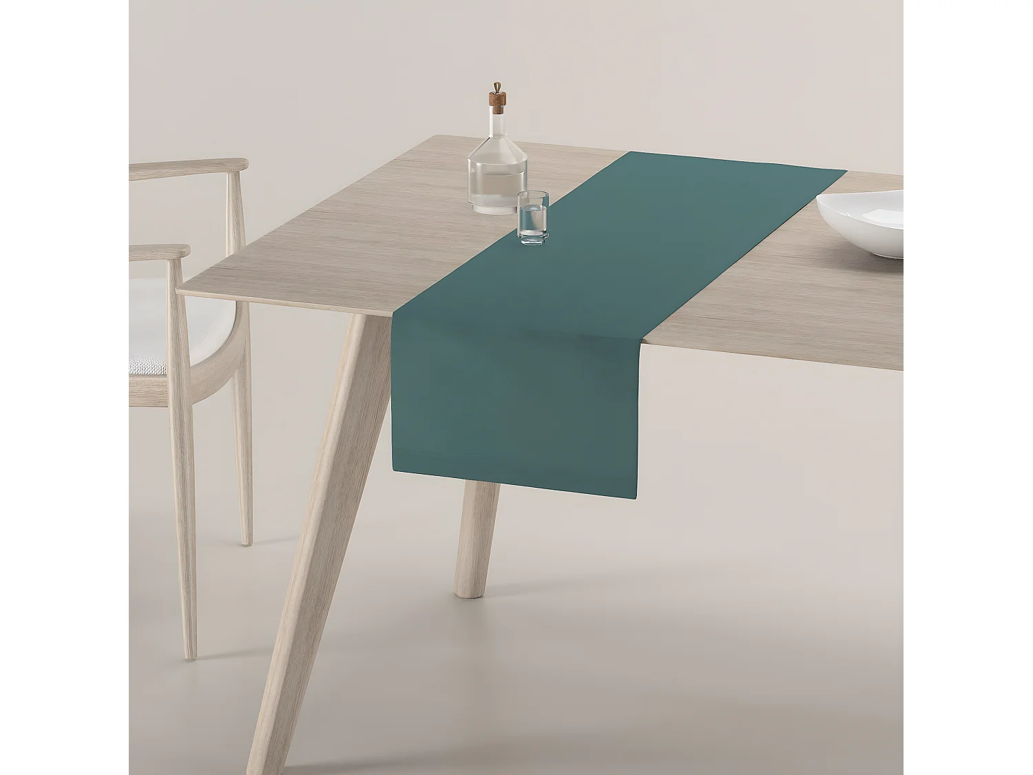 TISCHLÄUFER Leinen, smaragdgrün, 40x130 cm