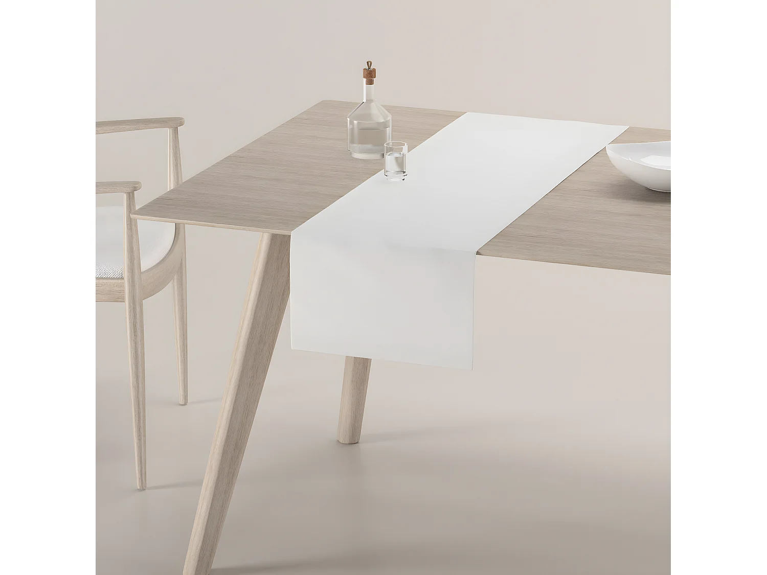 TISCHLÄUFER Leinen, weiss, 40x130 cm