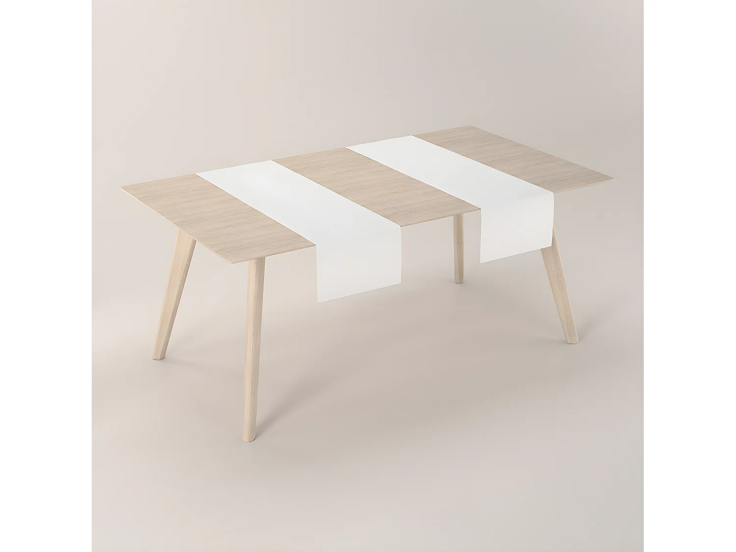 TISCHLÄUFER Leinen, weiss, 40x130 cm