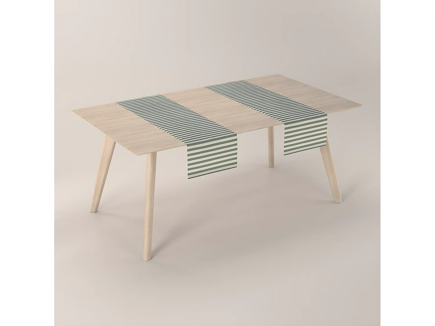 TISCHLÄUFER Quadro, grün und ecru, 40x130 cm