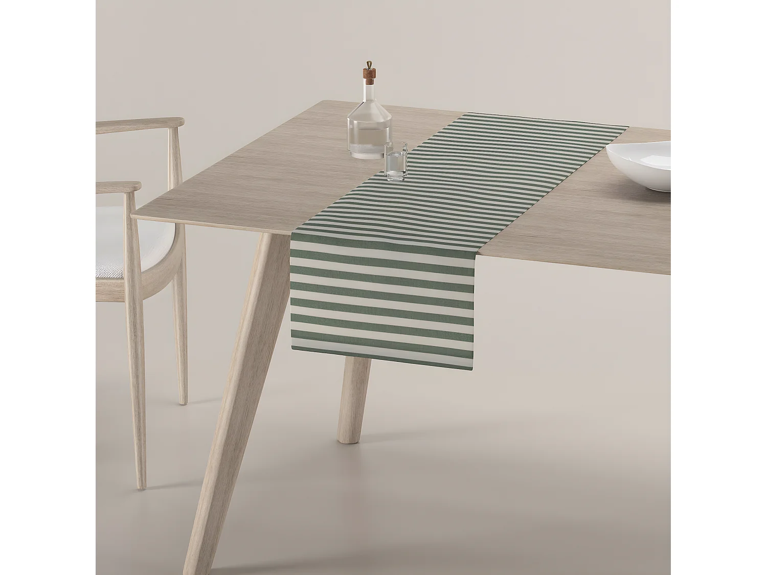 TISCHLÄUFER Quadro, grün und ecru, 40x130 cm