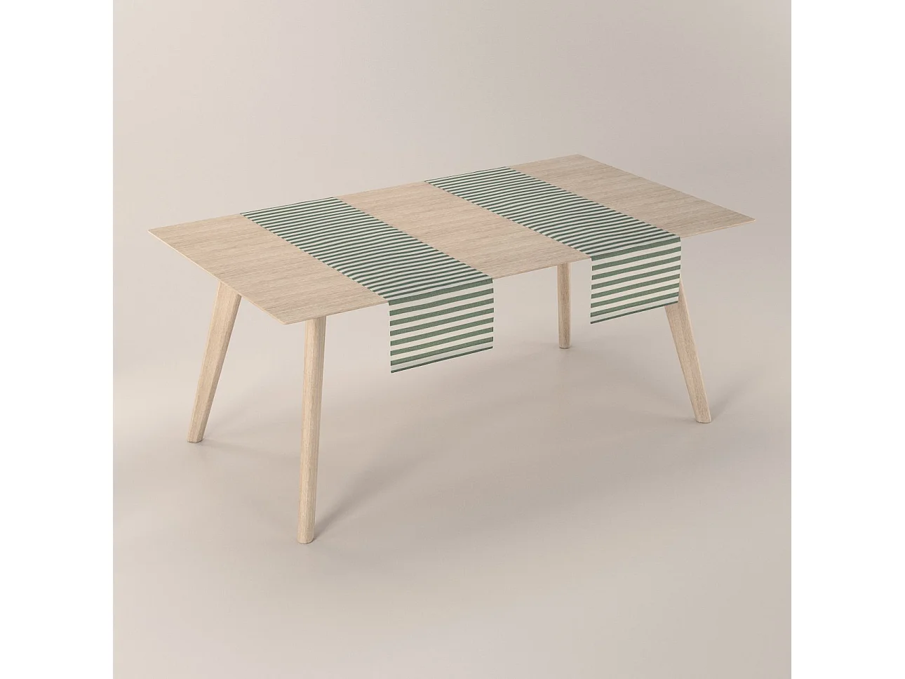TISCHLÄUFER Quadro, grün und ecru, 40x130 cm