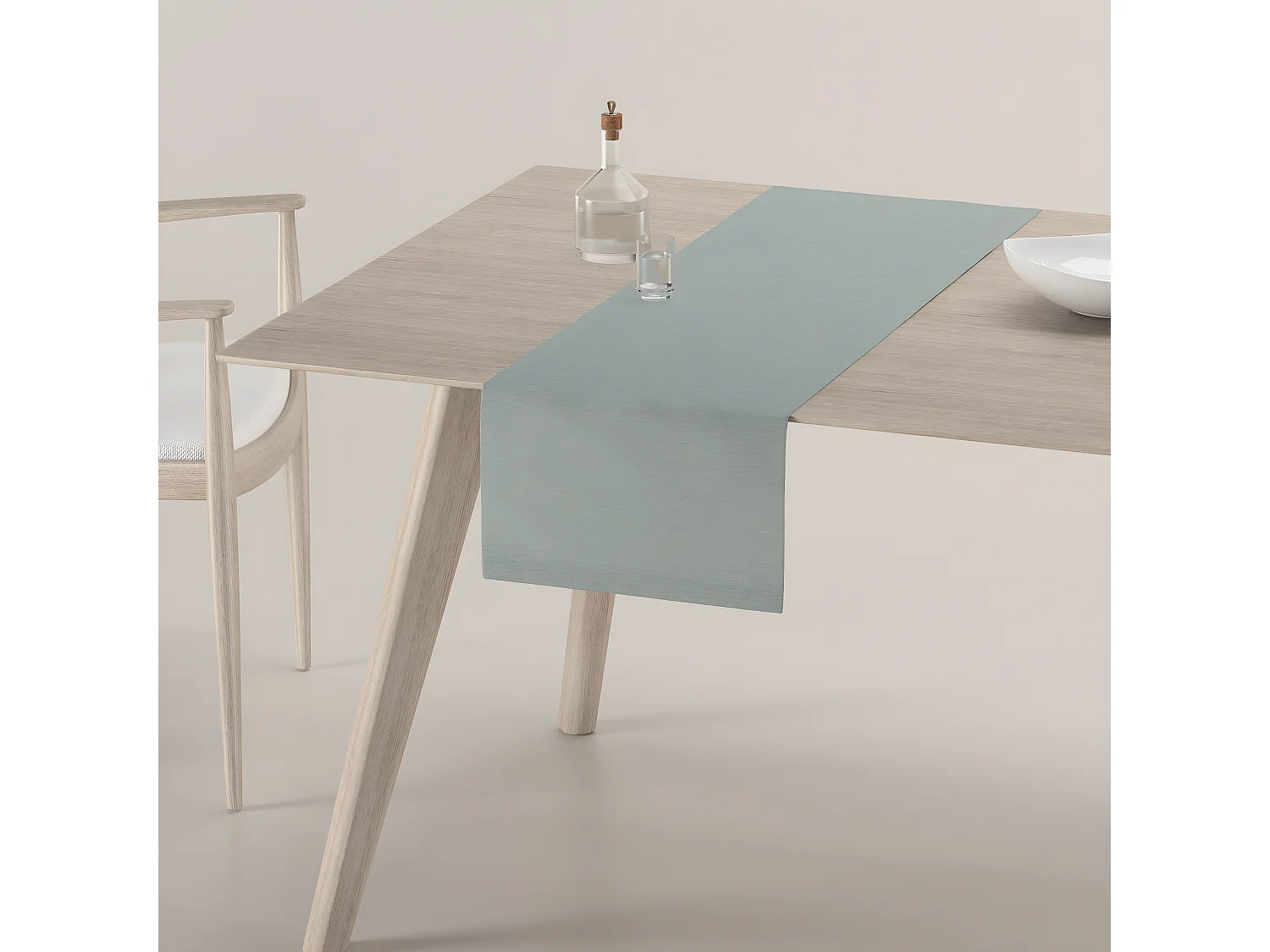 TISCHLÄUFER Leinen, grau, 40x130 cm