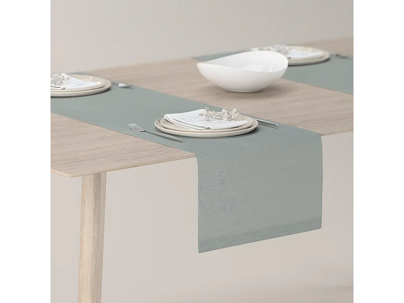 TISCHLÄUFER Leinen, grau, 40x130 cm