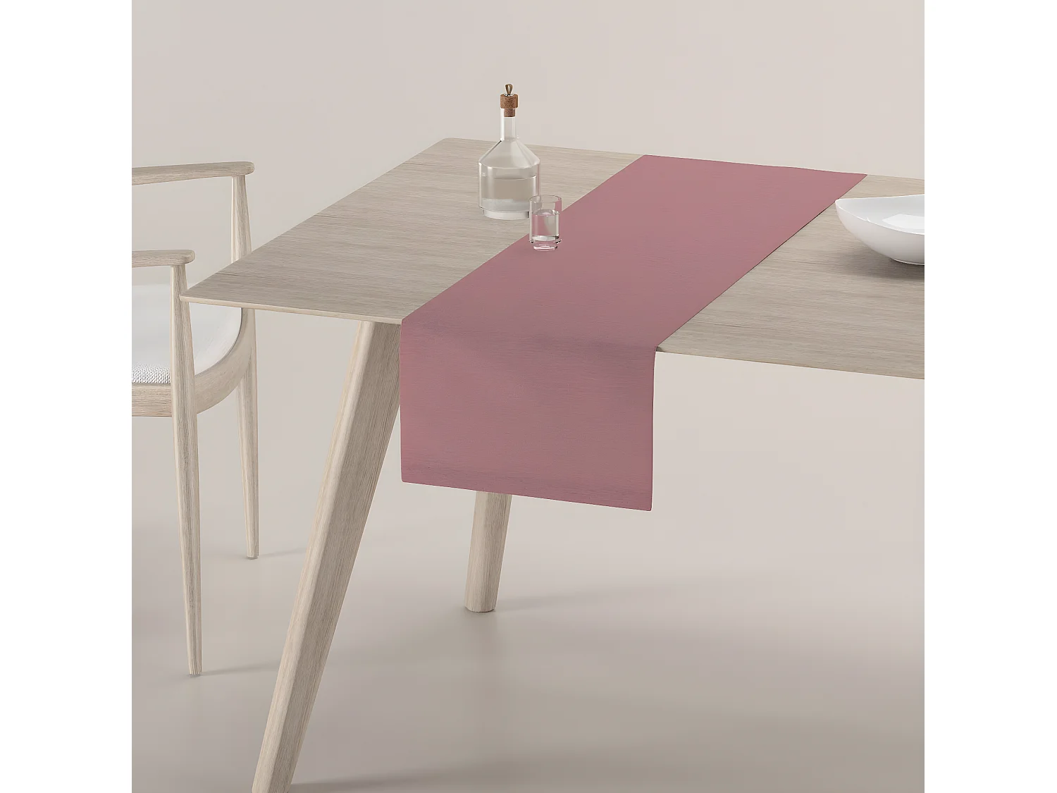 TISCHLÄUFER Leinen, rosa, 40x130 cm