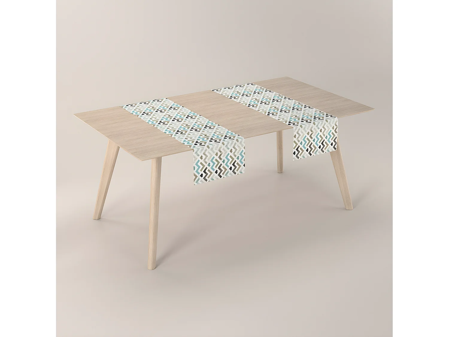 TISCHLÄUFER Modern Zick-Zack blau, 40x130 cm