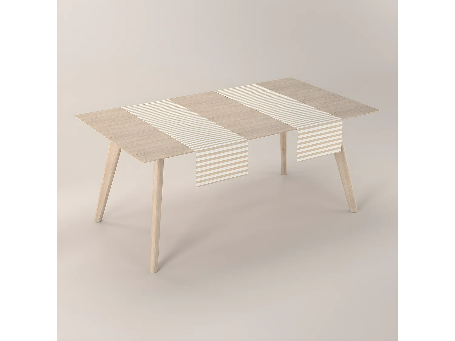 TISCHLÄUFER Quadro, braun und weiß, 40x130 cm