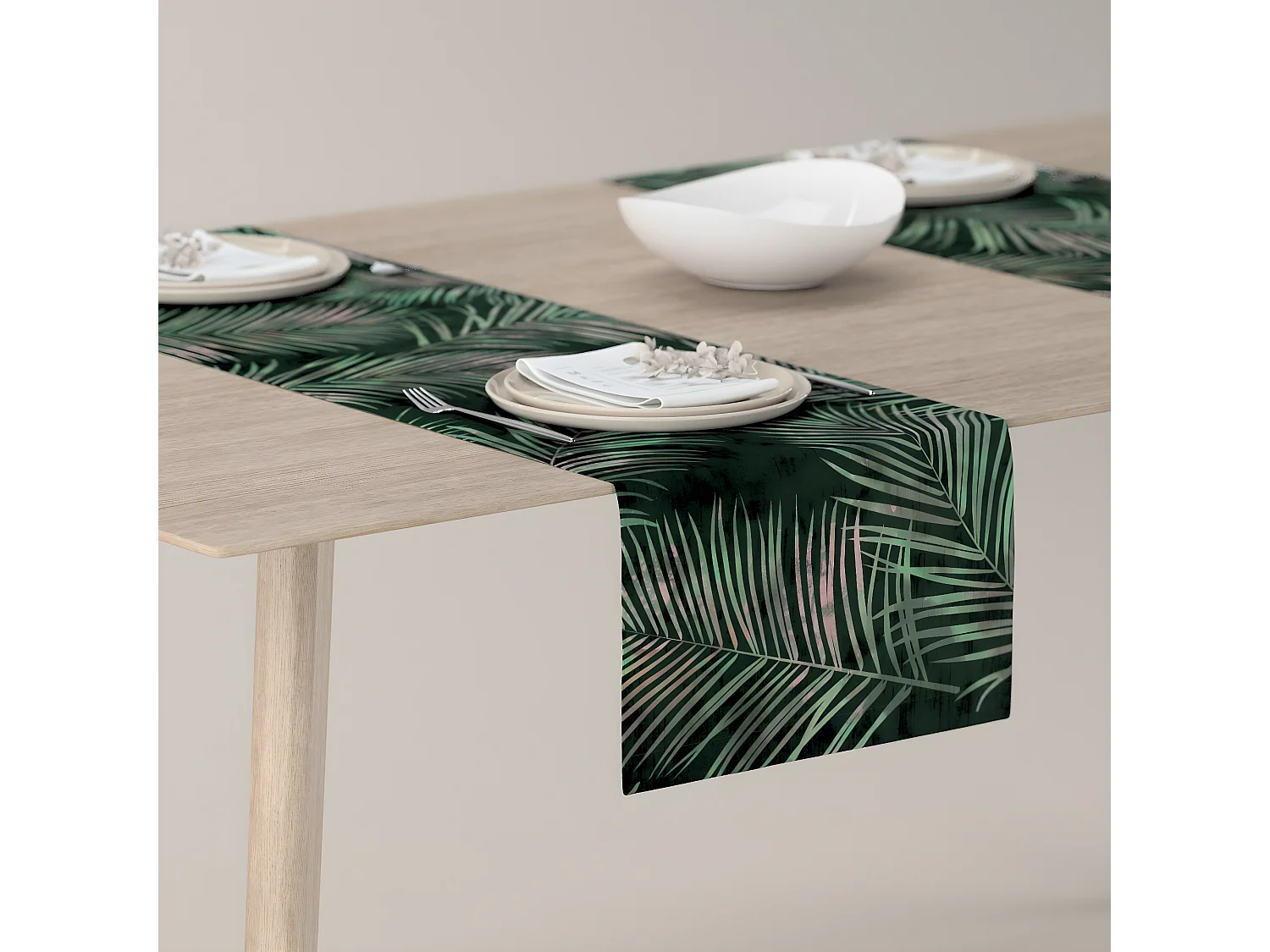 TISCHLÄUFER Velvet, grün, 40x130 cm