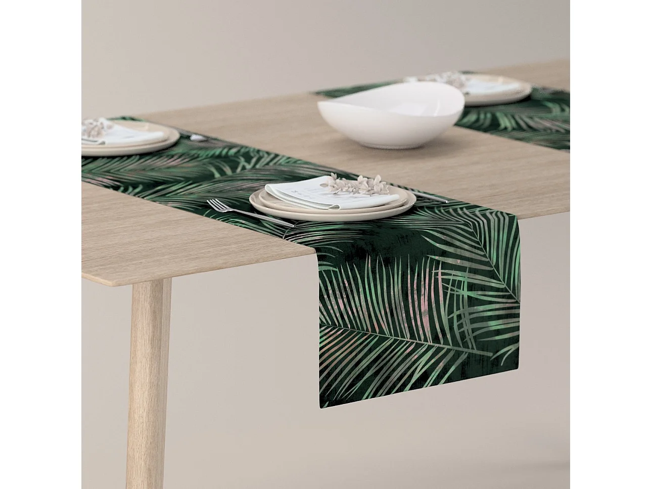 TISCHLÄUFER Velvet, grün, 40x130 cm