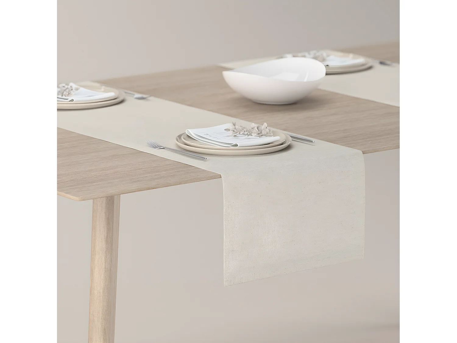 TISCHLÄUFER Loneta, grau und beige, 40x130 cm