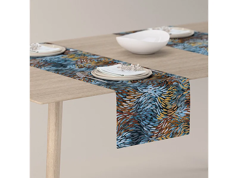 TISCHLÄUFER Intenso Premium, blau und orange, 40x130 cm