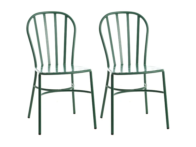 Chaise de jardin empilable en aluminium (lot de 2) - BEGONIA