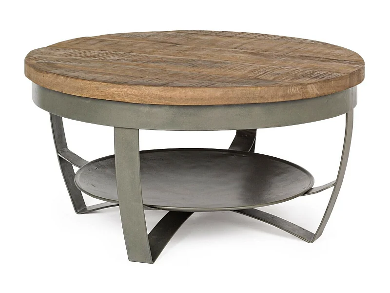 Table basse ronde en bois et métal D65 - COSTALE