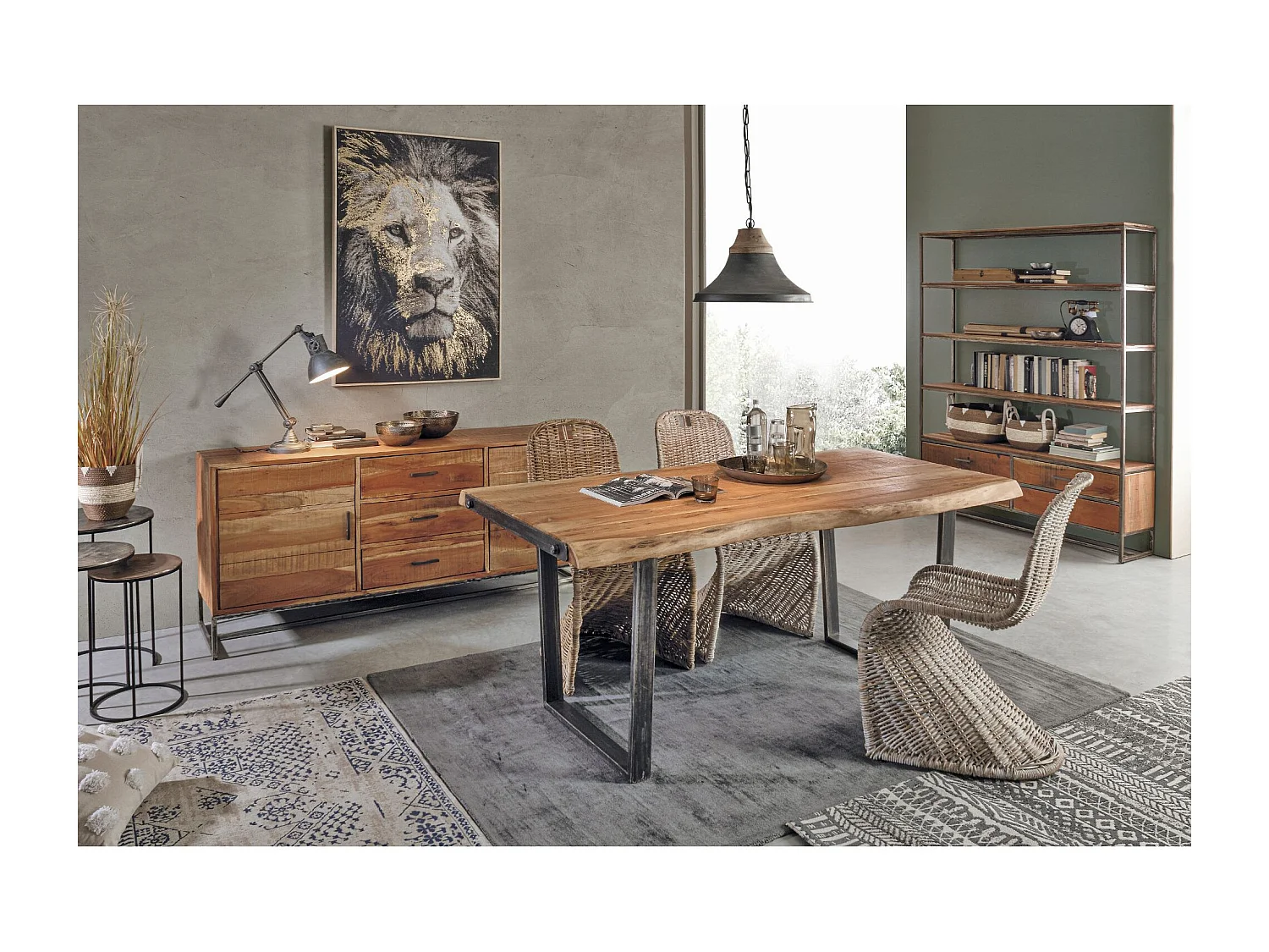 Table en bois massif et métal - CONNEMARA