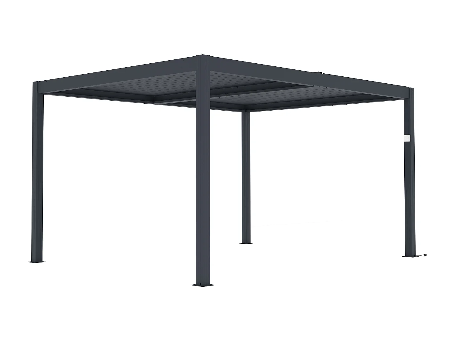 Pérgola bioclimática autoportante eléctrico de aluminio con hojas orientables 12 m² antracita - AMADORA
