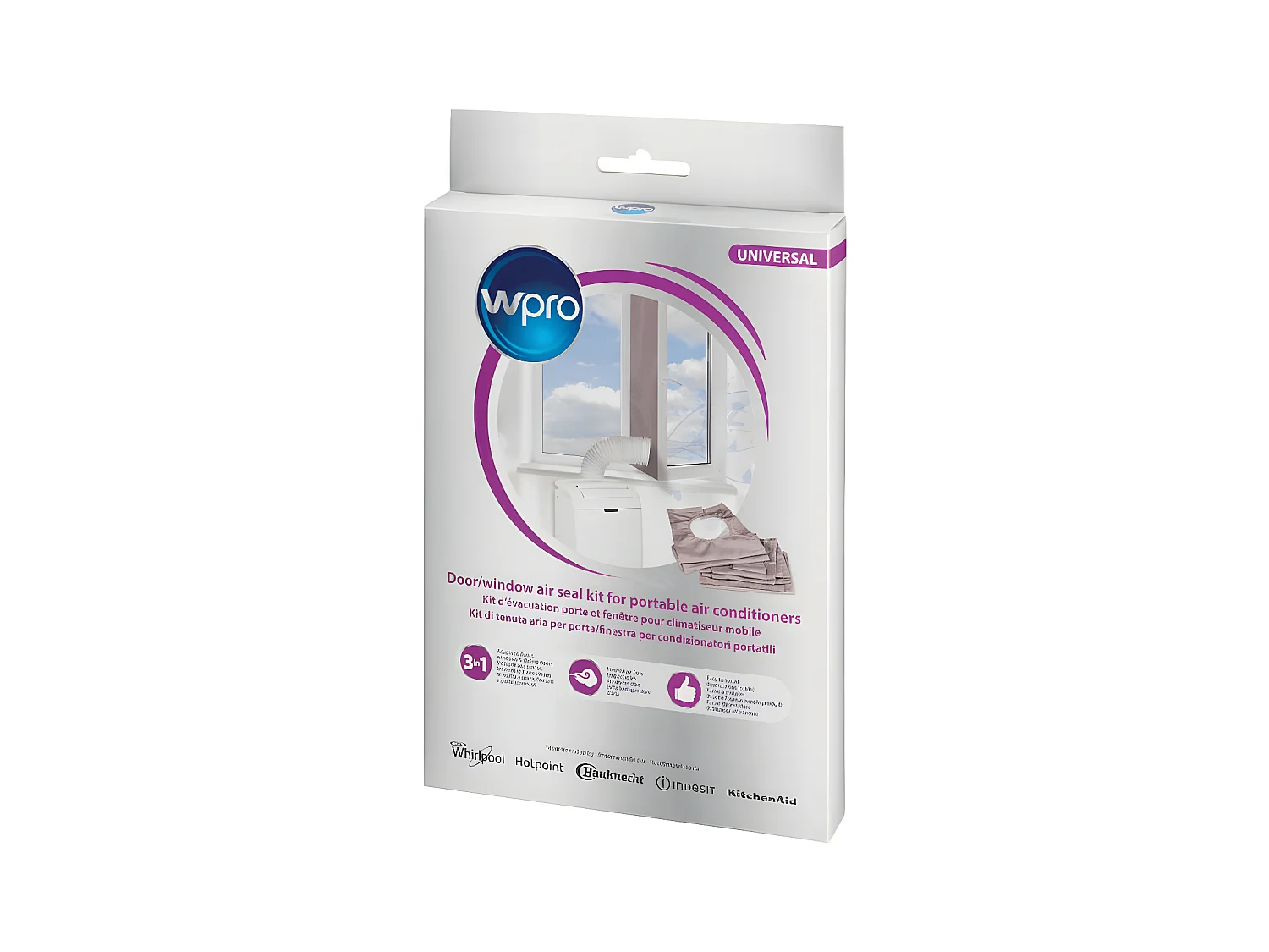 Wpro Kit d'évacuation universel porte et fenêtre pour climatiseur mobile - ask007
