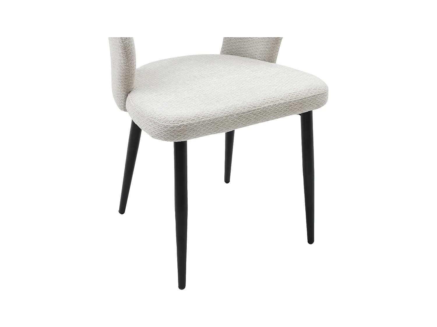 Lot de 6 chaises en tissu et métal noir - Gris - NIYAMA