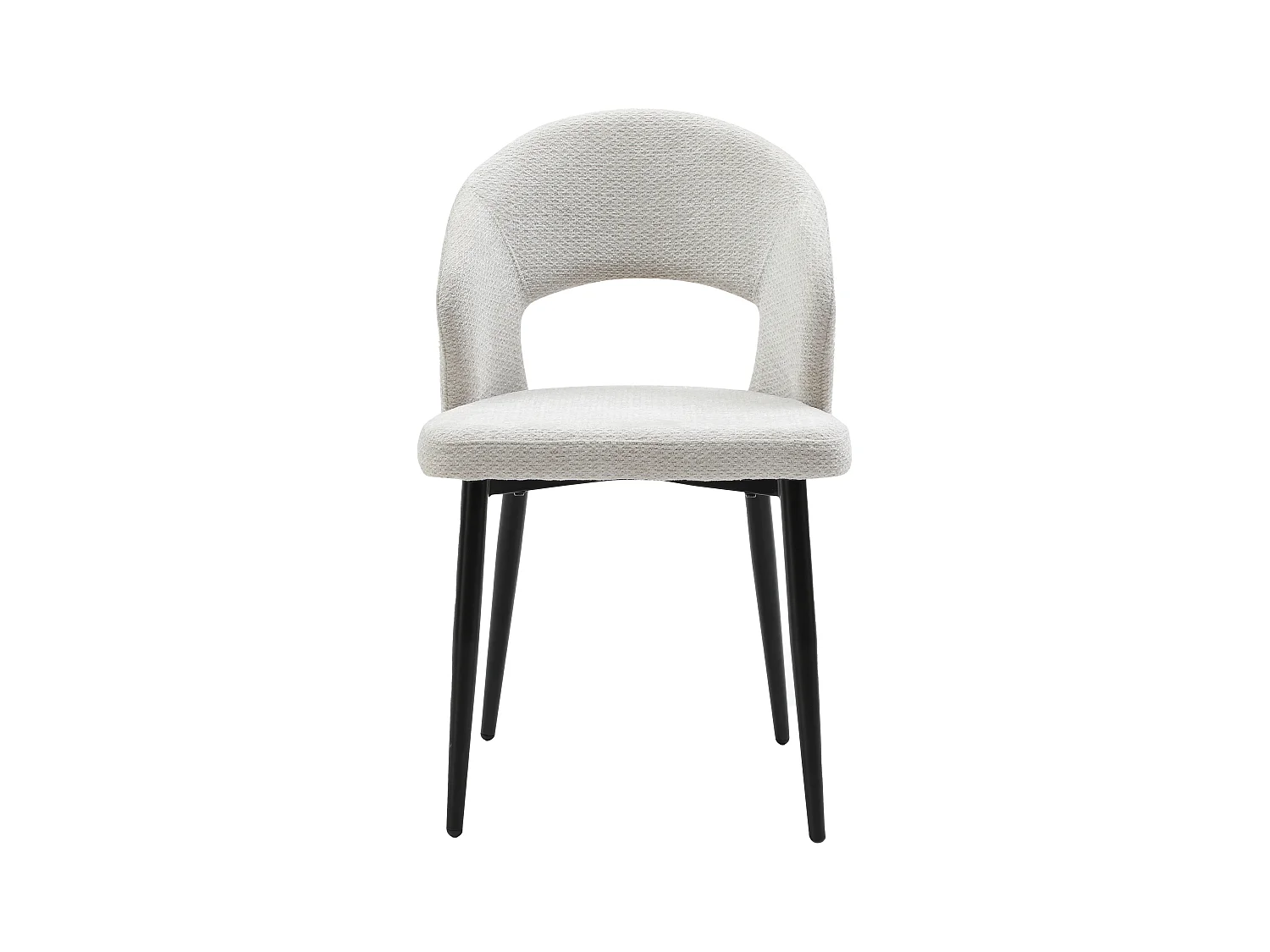 Set van 6 stoelen in stof en zwart metaal - Grijs - NIYAMA
