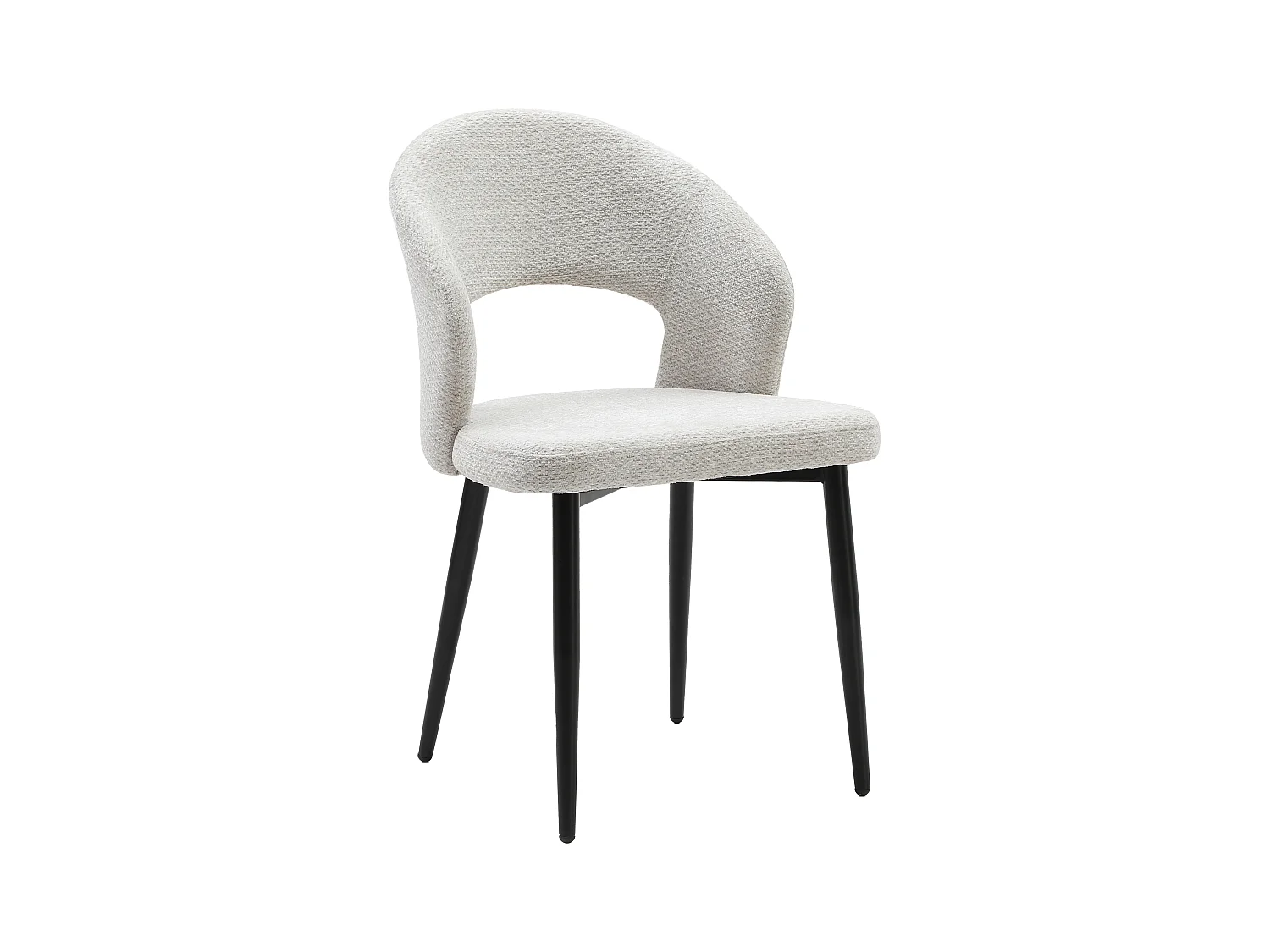 Set van 6 stoelen in stof en zwart metaal - Grijs - NIYAMA