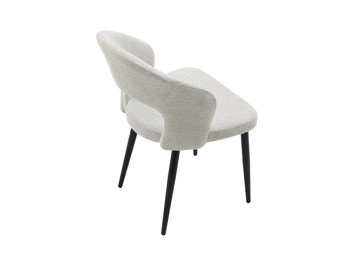 Set van 6 stoelen in stof en zwart metaal - Grijs - NIYAMA