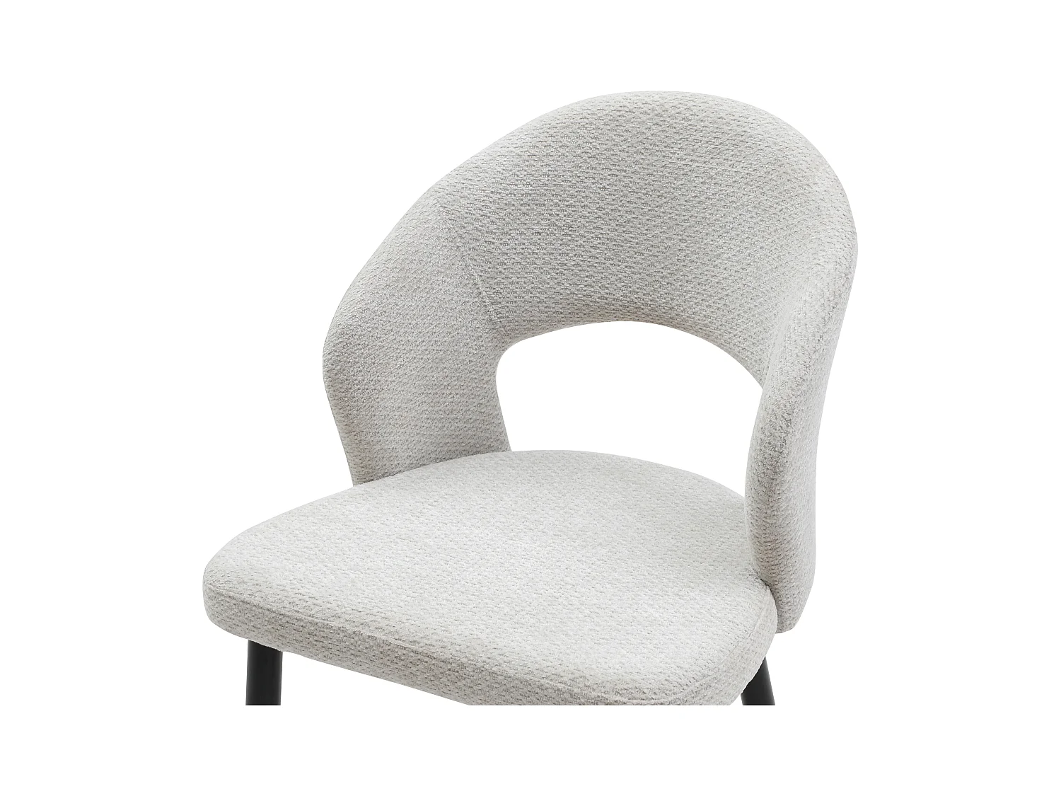 Set van 6 stoelen in stof en zwart metaal - Grijs - NIYAMA