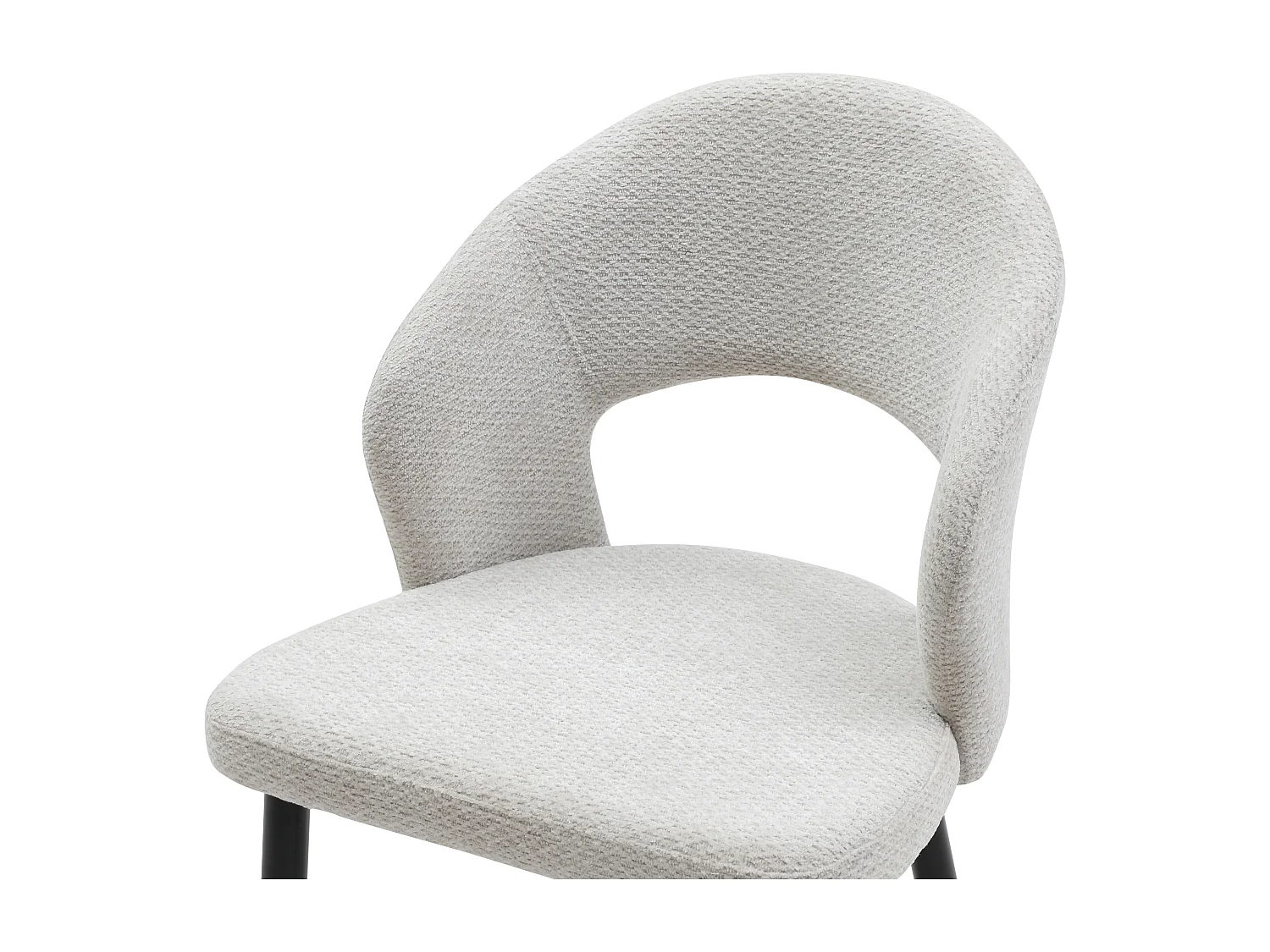 Lot de 6 chaises en tissu et métal noir - Gris - NIYAMA