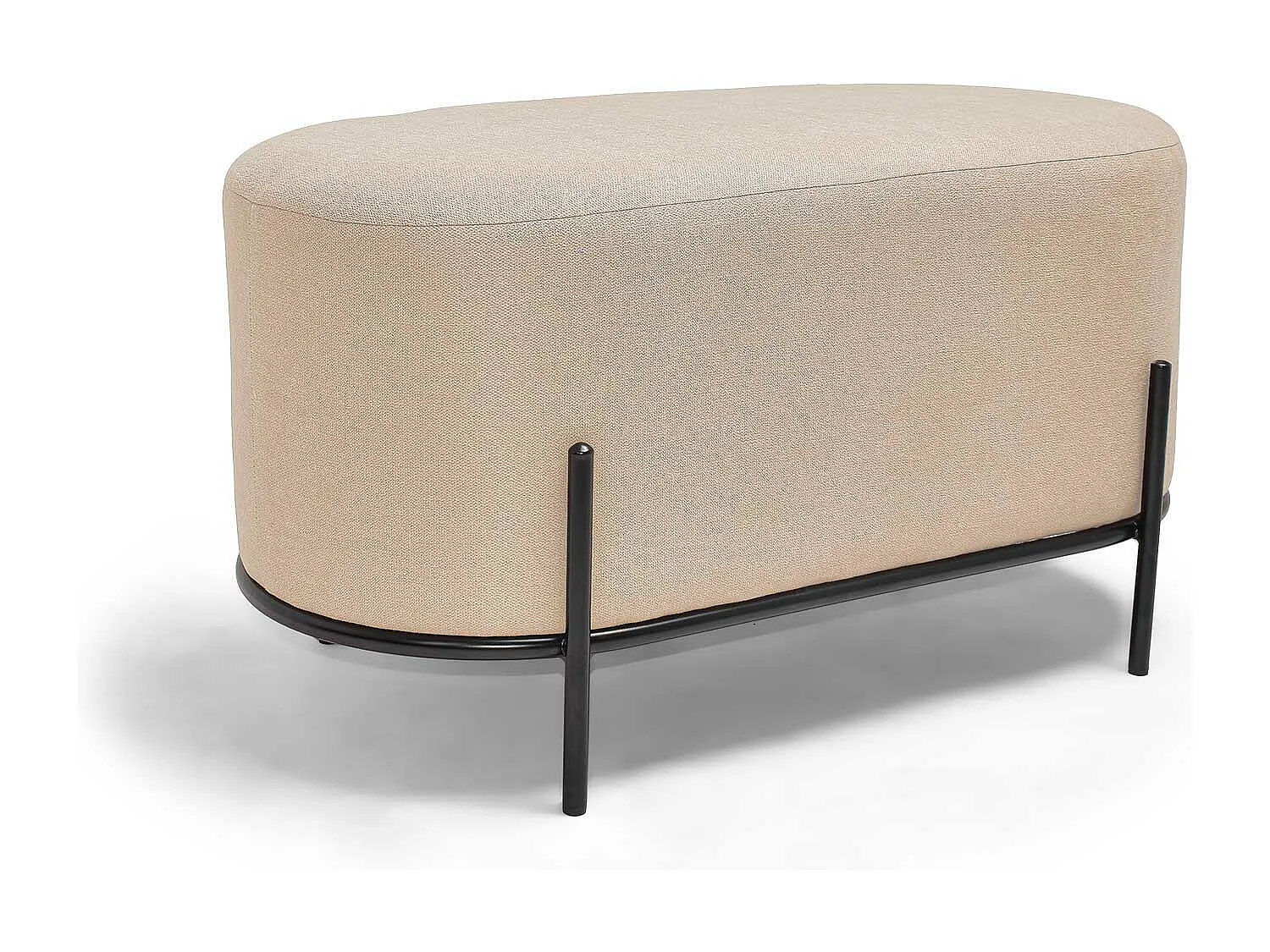 LIPSIA LINEN - Pouf ovale en tissu