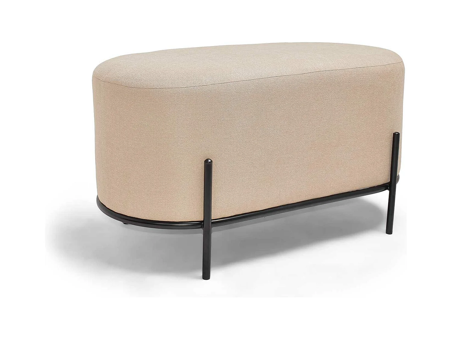 LIPSIA LINEN - Pouf ovale en tissu