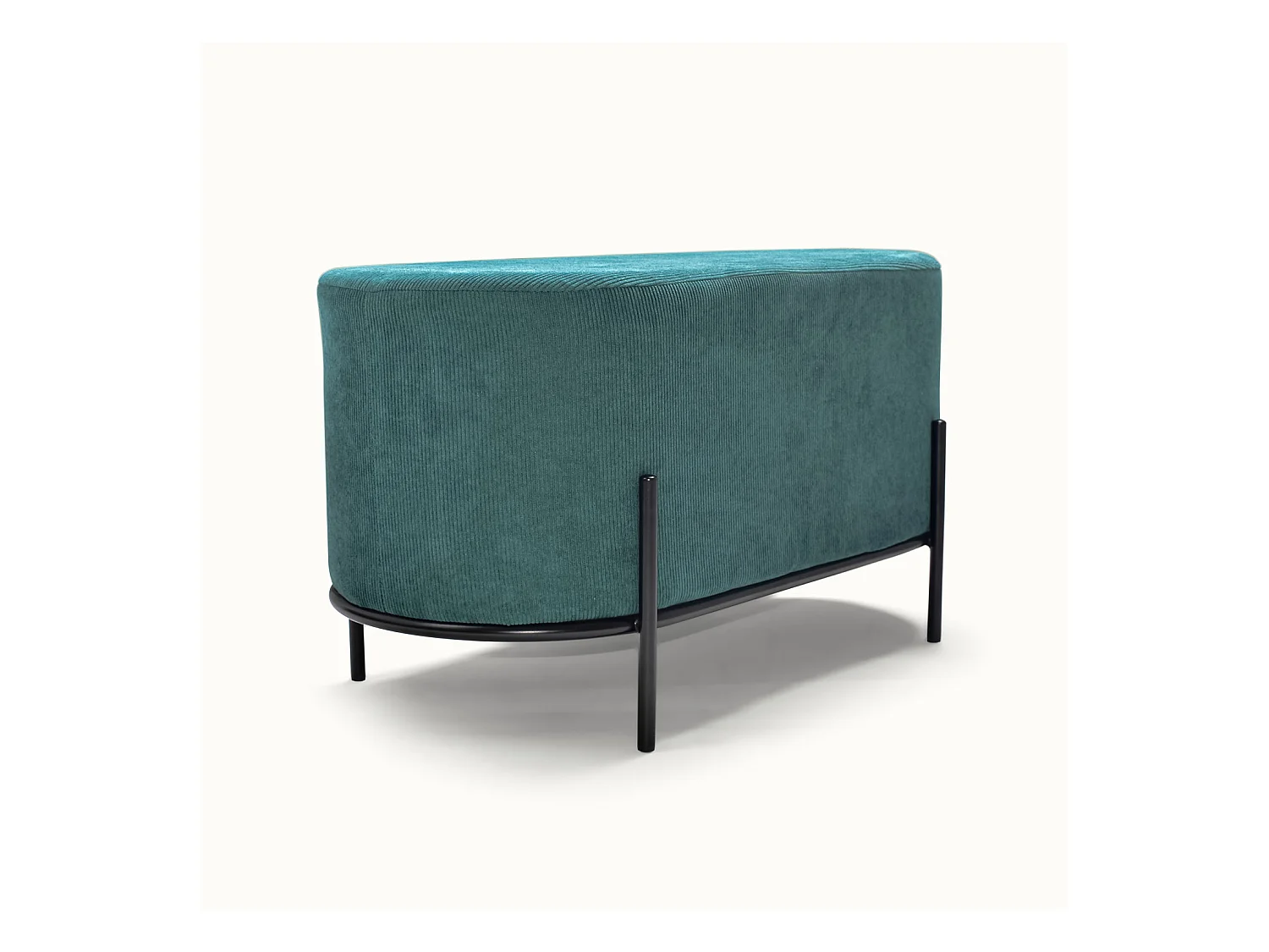 LIPSIA VELVET - Pouf ovale en velours côtelé