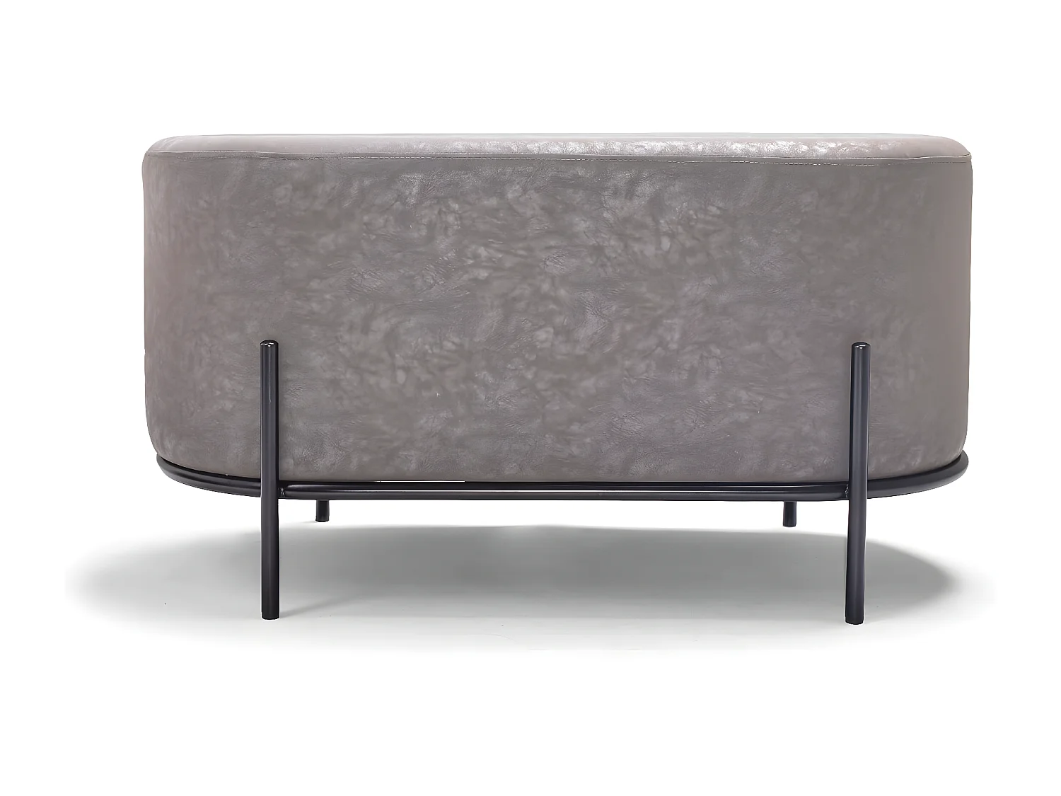 LIPSIA LETHERETTE - Pouf ovale en létherette