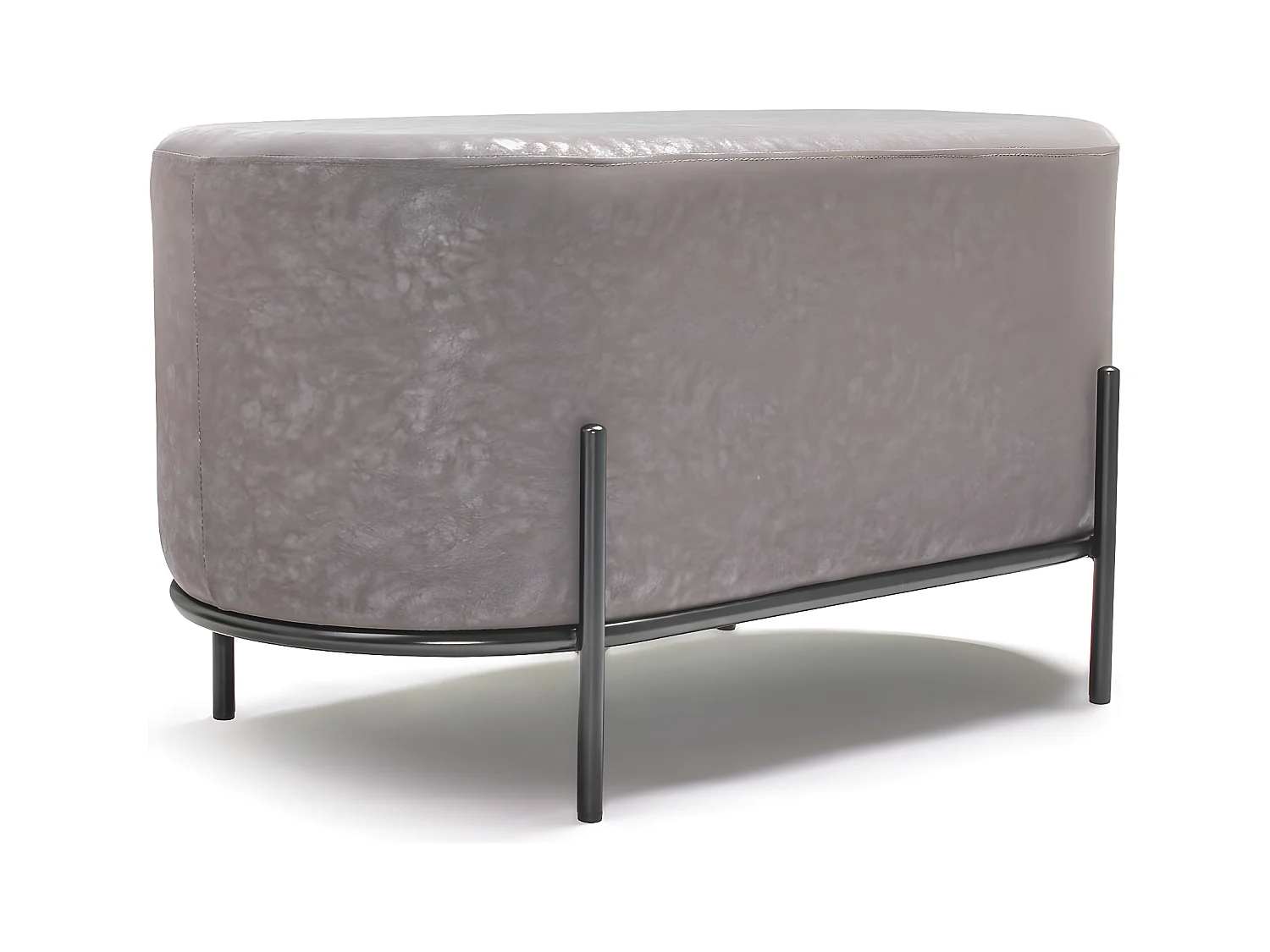 LIPSIA LETHERETTE - Pouf ovale en létherette