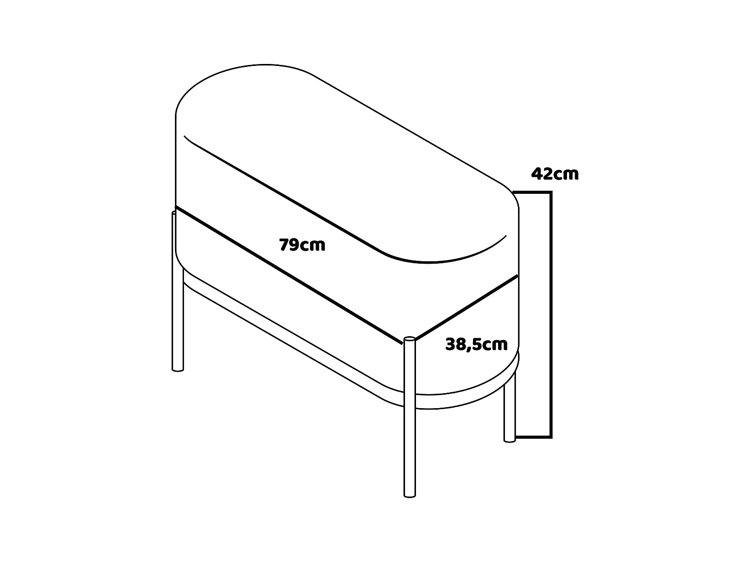 LIPSIA LETHERETTE - Puff ovalado en letherette