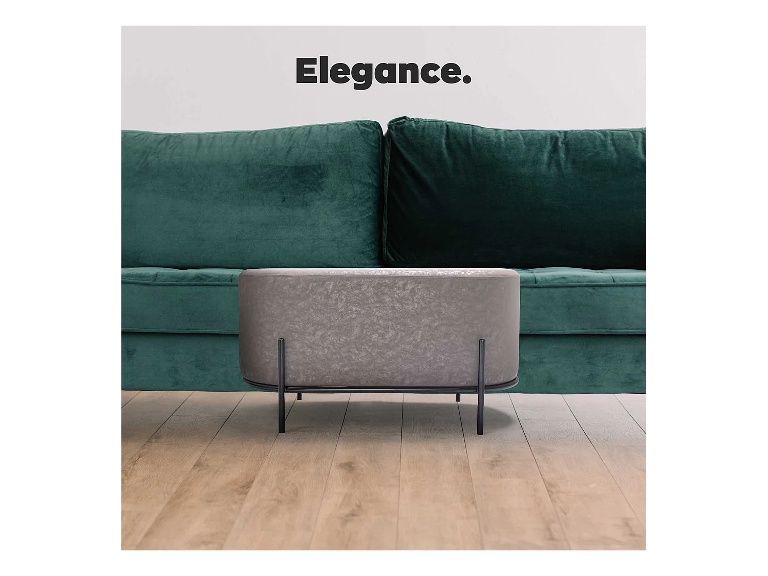 LIPSIA LETHERETTE - Puff ovalado en letherette