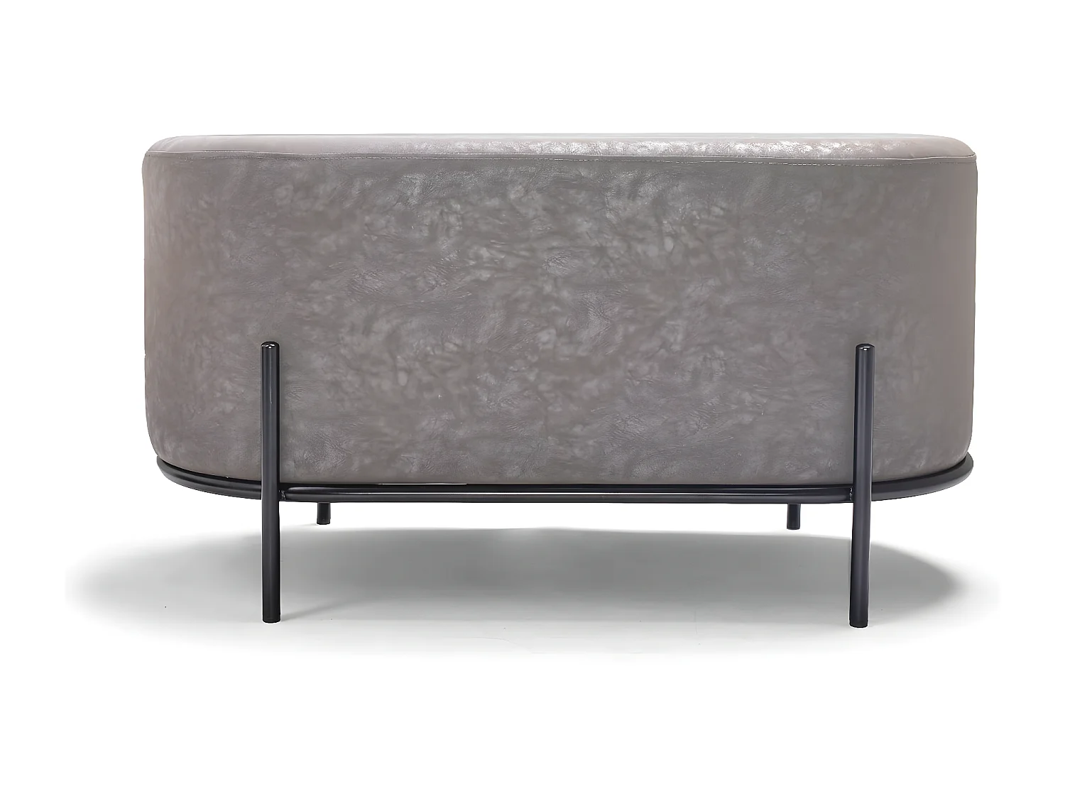 LIPSIA LETHERETTE - Pouf ovale en létherette