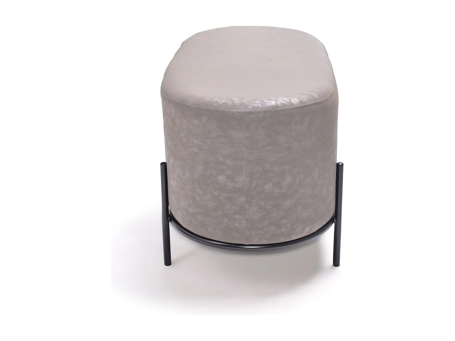 LIPSIA LETHERETTE - Pouf ovale en létherette