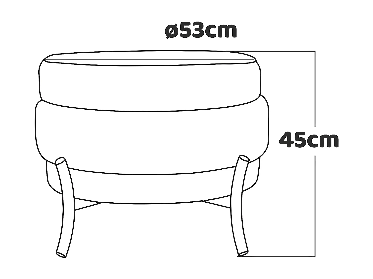 HAMBURG - Pouf rond 3 places en PU/velours/tissu rose