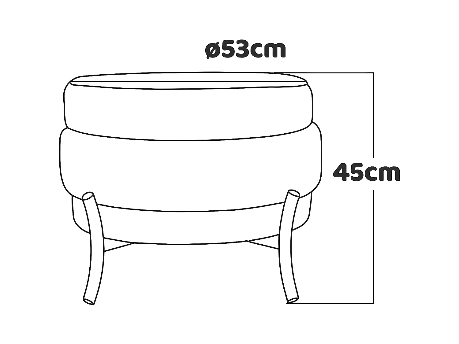 HAMBURG - Puf redondo de 3 plazas en PU/velvet/tela rosa