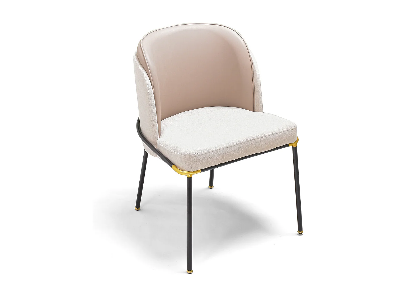 Thun - Set di 2 poltroncine di design in metallo, seduta in tessuto e schienale in letherette