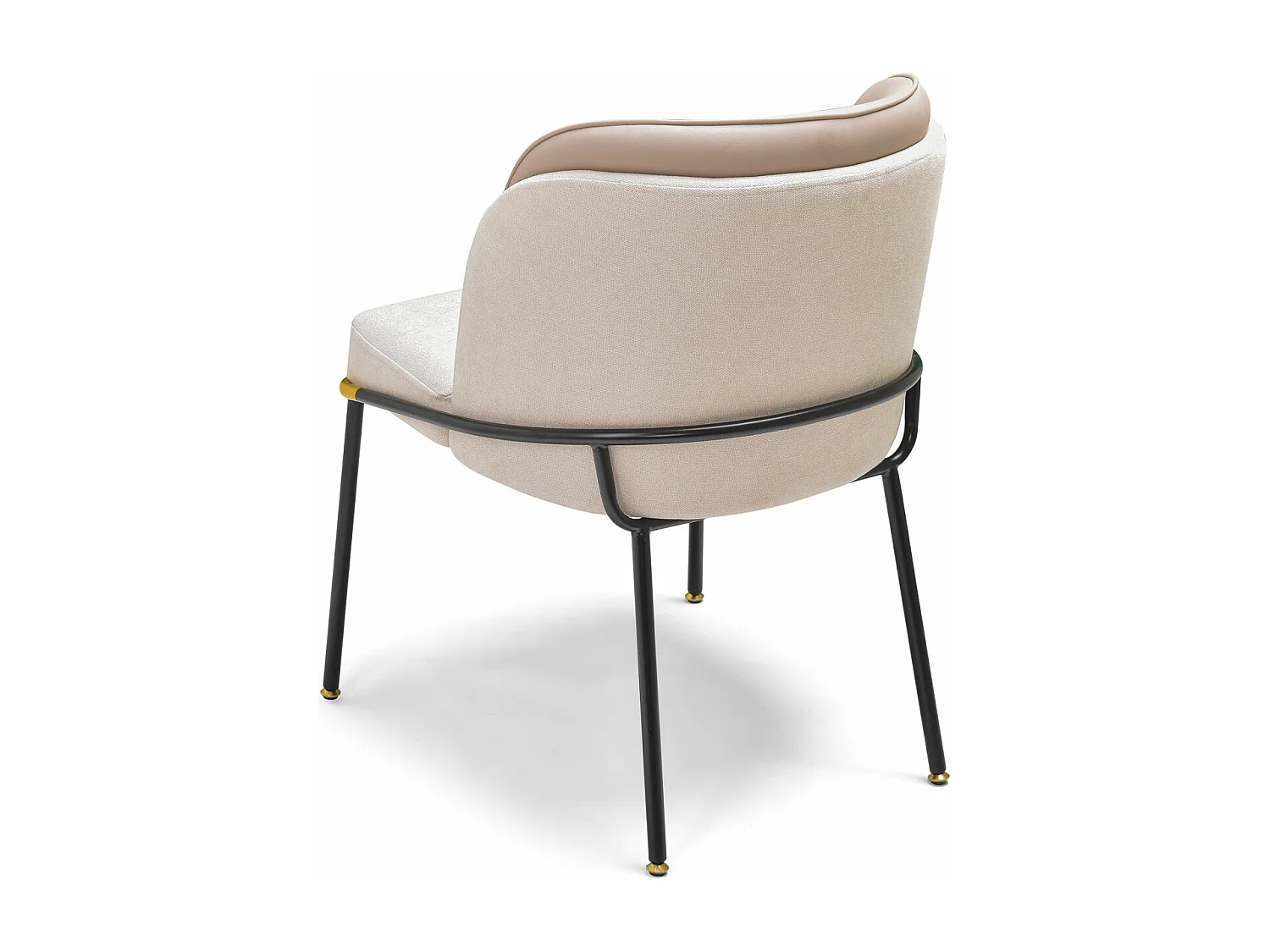 Thun - Set di 2 poltroncine di design in metallo, seduta in tessuto e schienale in letherette