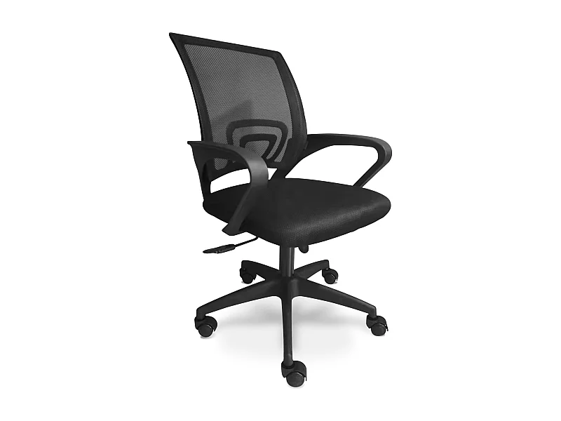 Lara - Silla de oficina ergonómica, altura ajustable ruedas giratorias - color negro