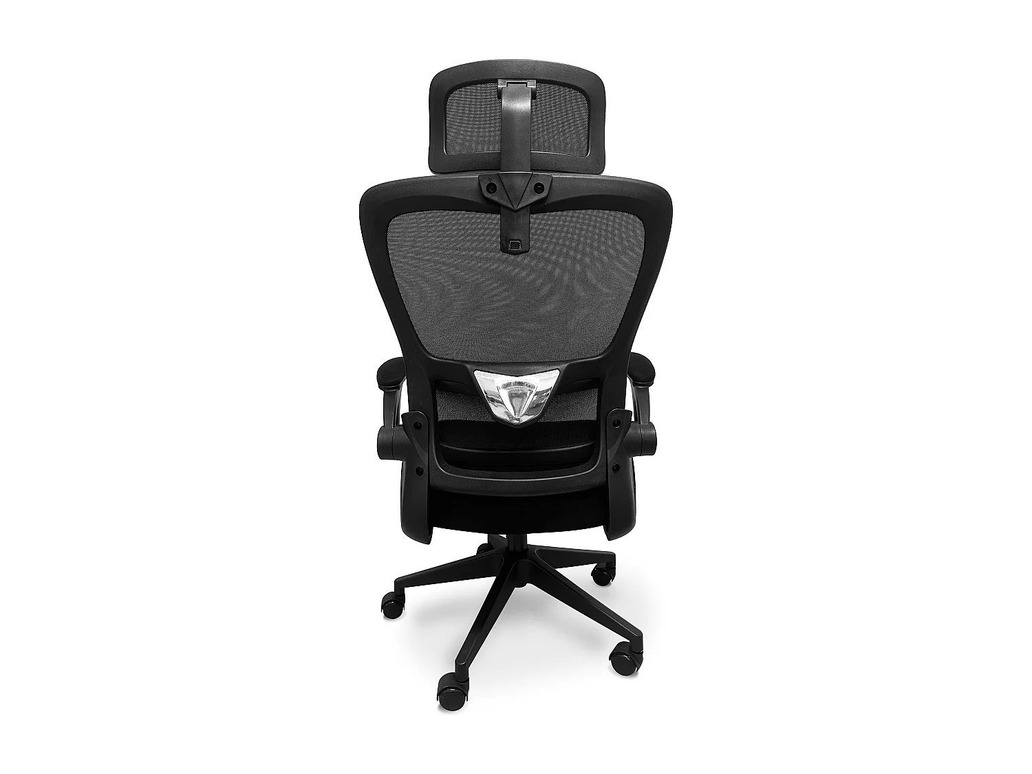 Lyn - Chaise de bureau ergonomique réglable en hauteur, avec appuie-tête, rembourrage lombaire et roulettes - couleur noire