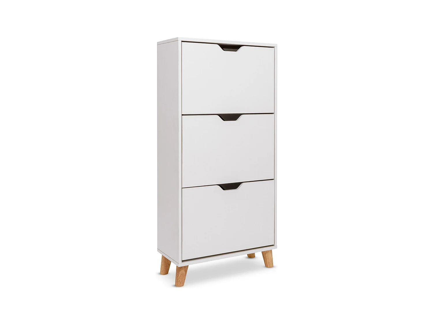 Plana - Zapatero de 3 estantes en madera, estilo minimalista