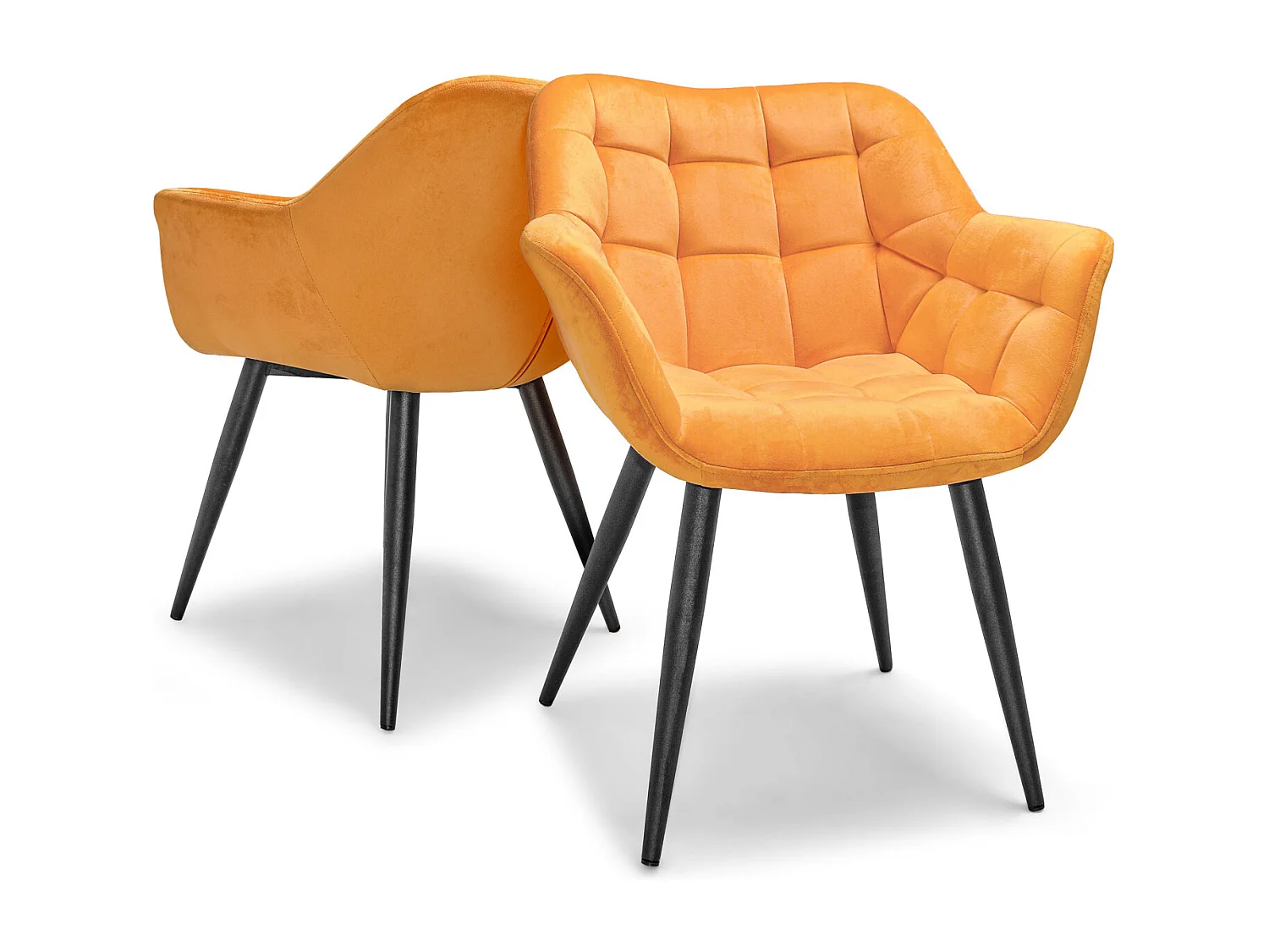 Lisbona - Set Di 2 Sedie In Velluto Arancione