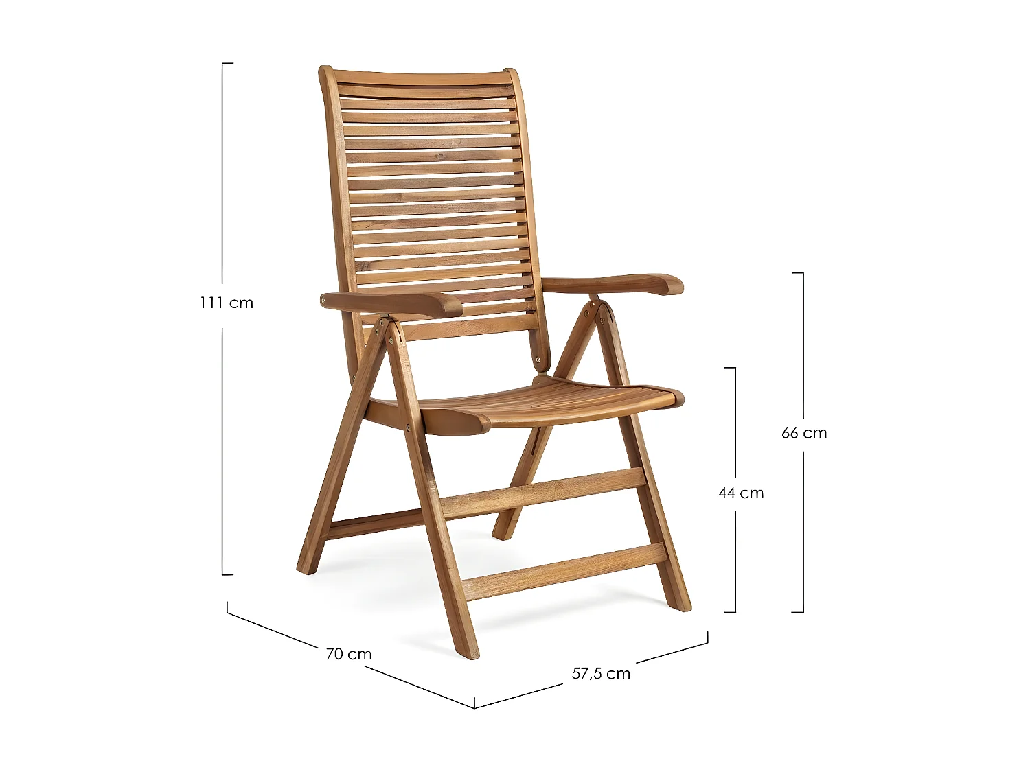 Fauteuil de jardin en acacia inclinable - CANCALE