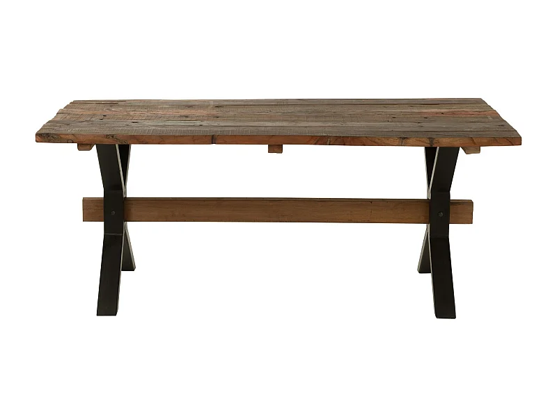 Table à Manger en Bois Vieilli "Fannie" 180cm Marron