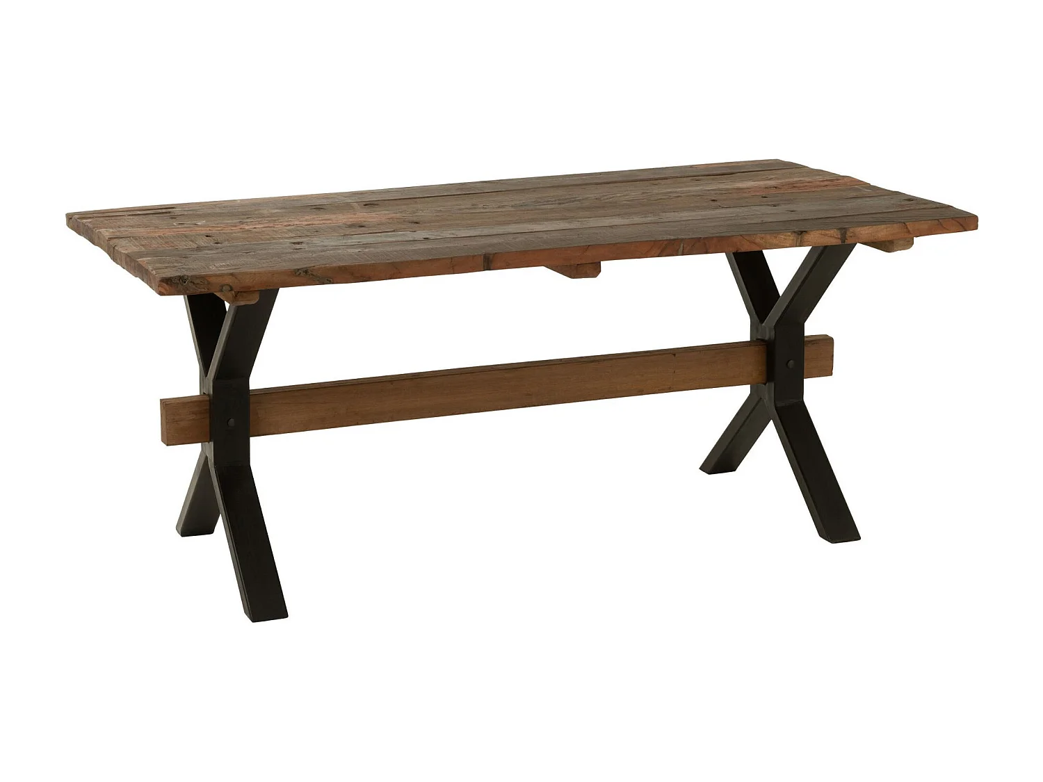 Table à Manger en Bois Vieilli "Fannie" 180cm Marron