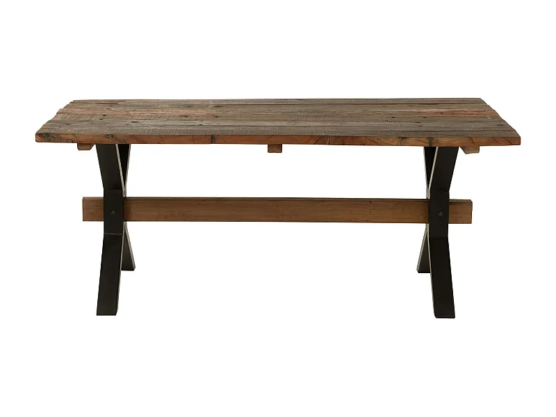Table à Manger en Bois Vieilli "Fannie" 180cm Marron