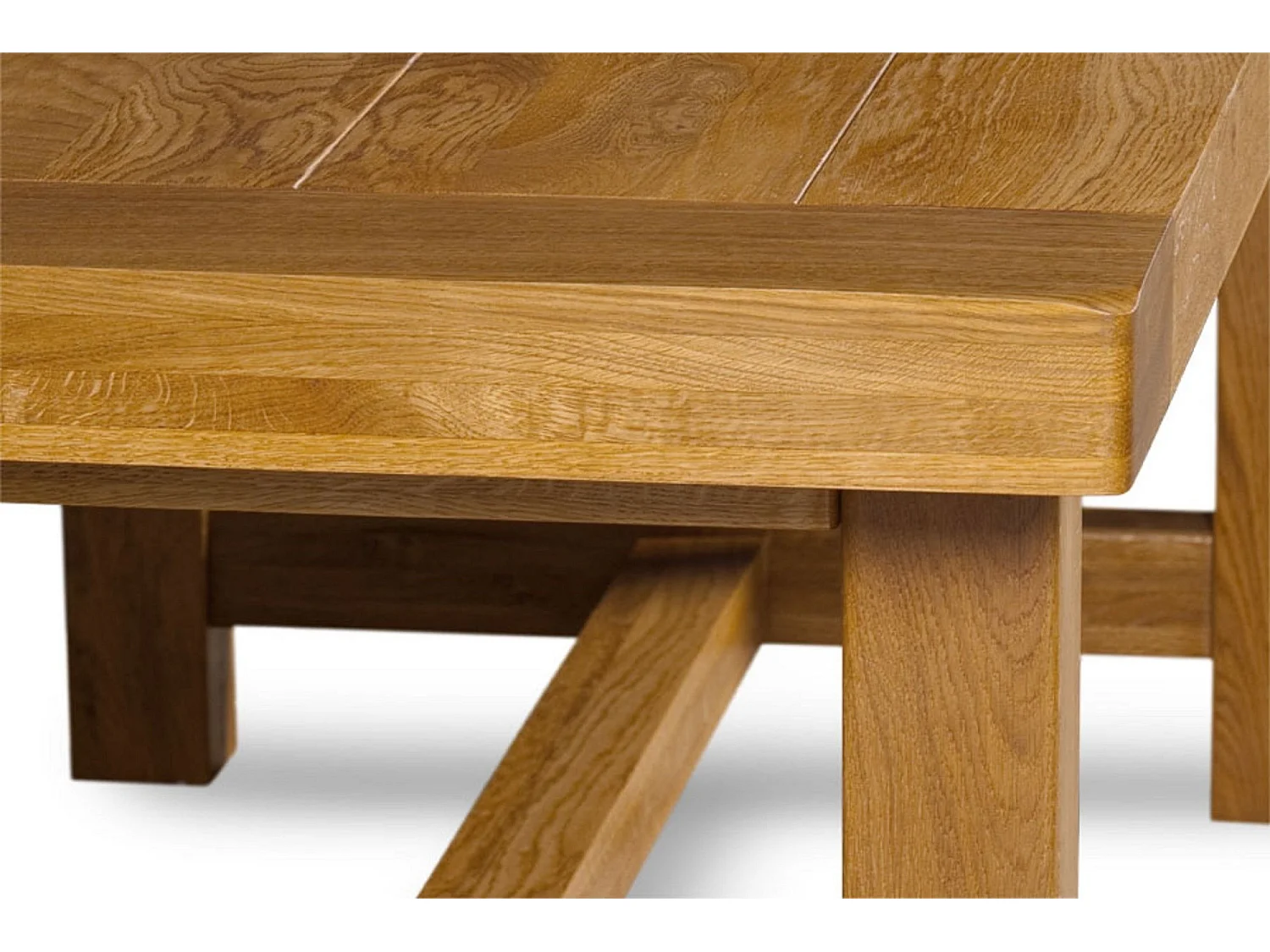 Table de ferme en  chêne moyen massif + 2 allonges L180/280 - LA BRESSE